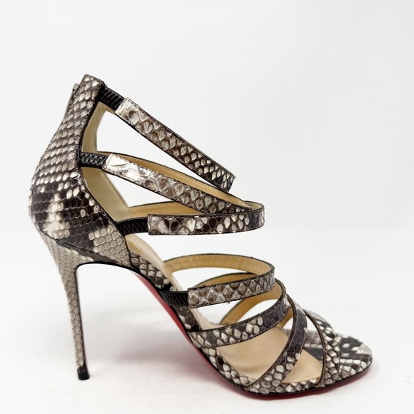 Christian Louboutin Mariniere Python Strappy Sandals Heels Womens EU 36 - Picture 8 of 11